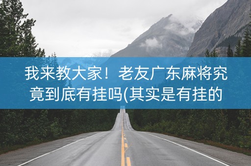 我来教大家！老友广东麻将究竟到底有挂吗(其实是有挂的)