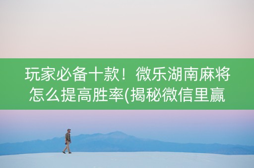 玩家必备十款！微乐湖南麻将怎么提高胜率(揭秘微信里赢牌的技巧)