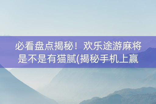 必看盘点揭秘！欢乐途游麻将是不是有猫腻(揭秘手机上赢牌的技巧)