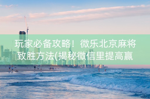 玩家必备攻略！微乐北京麻将致胜方法(揭秘微信里提高赢的概率)