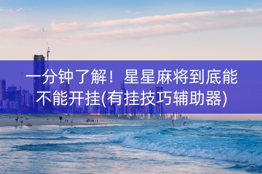 一分钟了解！星星麻将到底能不能开挂(有挂技巧辅助器)