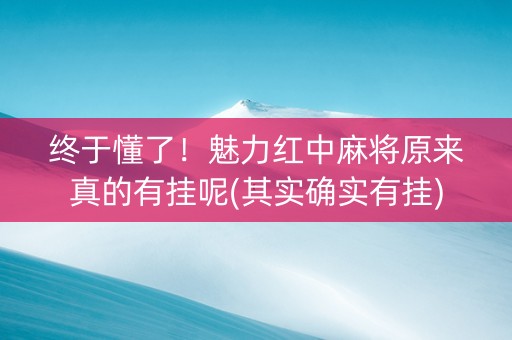 终于懂了！魅力红中麻将原来真的有挂呢(其实确实有挂)