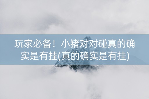 玩家必备！小猪对对碰真的确实是有挂(真的确实是有挂)