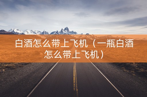 白酒怎么带上飞机（一瓶白酒怎么带上飞机）