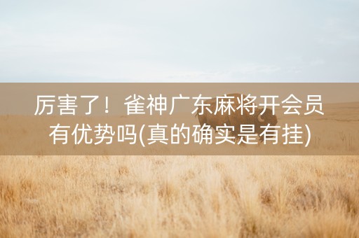 厉害了！雀神广东麻将开会员有优势吗(真的确实是有挂)