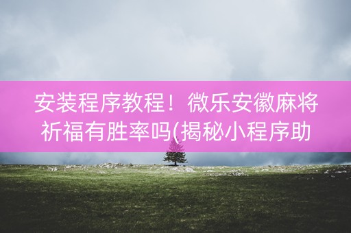 安装程序教程！微乐安徽麻将祈福有胜率吗(揭秘小程序助赢软件)