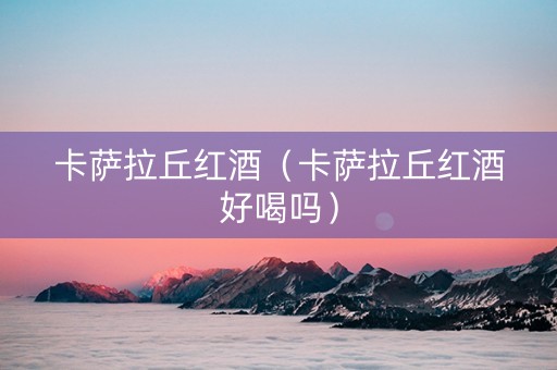 卡萨拉丘红酒（卡萨拉丘红酒好喝吗）