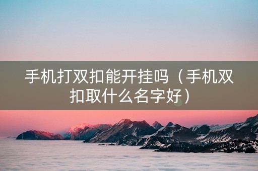 手机打双扣能开挂吗（手机双扣取什么名字好）