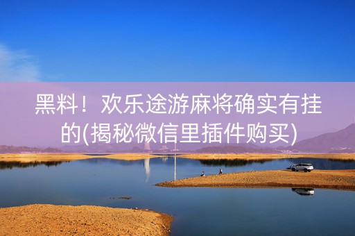 黑料！欢乐途游麻将确实有挂的(揭秘微信里插件购买)