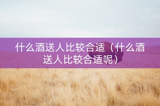 什么酒送人比较合适（什么酒送人比较合适呢）