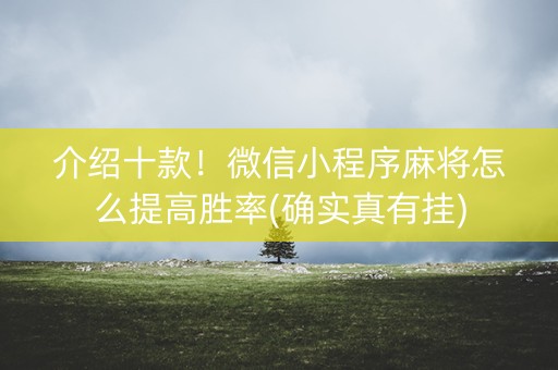 介绍十款！微信小程序麻将怎么提高胜率(确实真有挂)