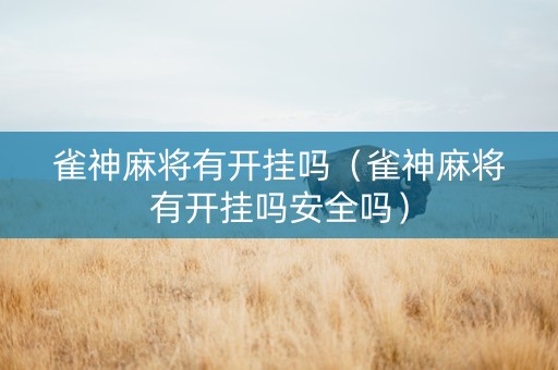 雀神麻将有开挂吗（雀神麻将有开挂吗安全吗）
