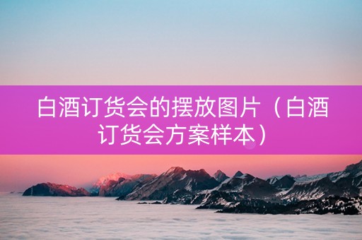 白酒订货会的摆放图片（白酒订货会方案样本）