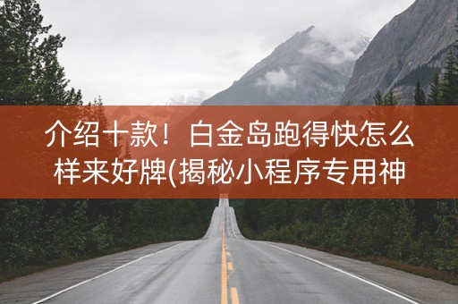 介绍十款！白金岛跑得快怎么样来好牌(揭秘小程序专用神器)