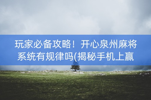 玩家必备攻略！开心泉州麻将系统有规律吗(揭秘手机上赢的秘诀)