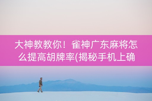 大神教教你！雀神广东麻将怎么提高胡牌率(揭秘手机上确实有猫腻)