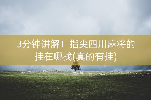 3分钟讲解！指尖四川麻将的挂在哪找(真的有挂)