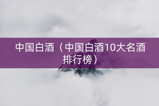 中国白酒（中国白酒10大名酒排行榜）