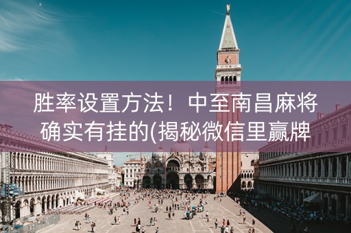 胜率设置方法！中至南昌麻将确实有挂的(揭秘微信里赢牌技巧)