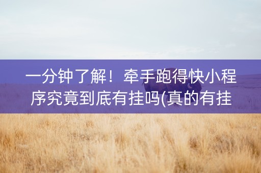 一分钟了解！牵手跑得快小程序究竟到底有挂吗(真的有挂确实有挂)