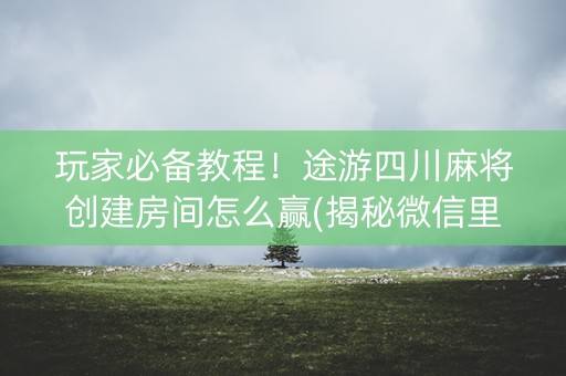 玩家必备教程！途游四川麻将创建房间怎么赢(揭秘微信里输赢技巧)