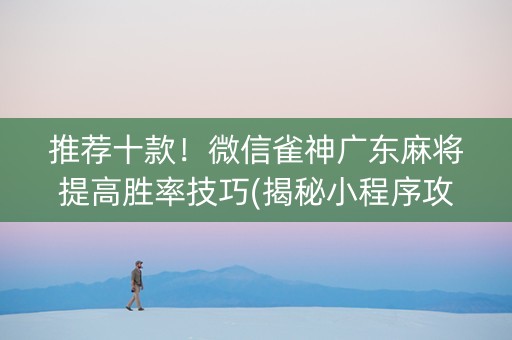 推荐十款！微信雀神广东麻将提高胜率技巧(揭秘小程序攻略插件)