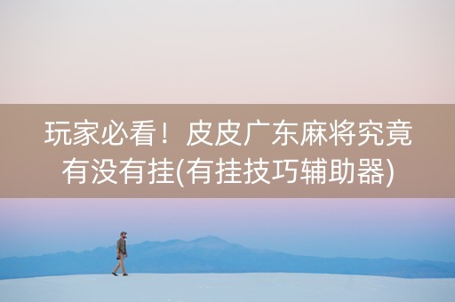 玩家必看！皮皮广东麻将究竟有没有挂(有挂技巧辅助器)