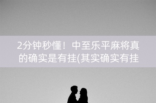 2分钟秒懂！中至乐平麻将真的确实是有挂(其实确实有挂)