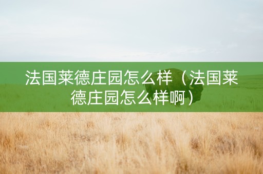 法国莱德庄园怎么样（法国莱德庄园怎么样啊）