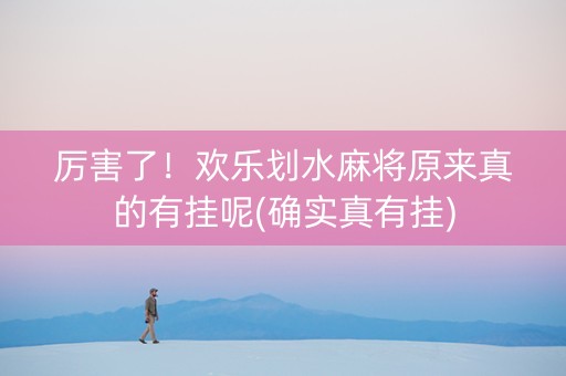 厉害了！欢乐划水麻将原来真的有挂呢(确实真有挂)