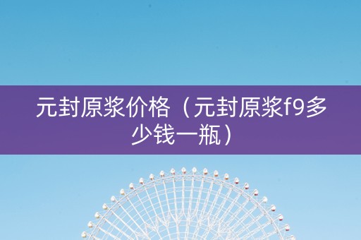 元封原浆价格（元封原浆f9多少钱一瓶）