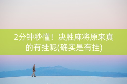 2分钟秒懂！决胜麻将原来真的有挂呢(确实是有挂)