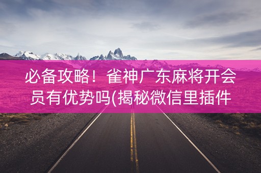 必备攻略！雀神广东麻将开会员有优势吗(揭秘微信里插件下载)