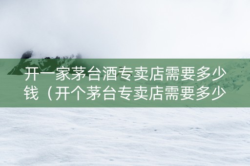 开一家茅台酒专卖店需要多少钱（开个茅台专卖店需要多少钱）