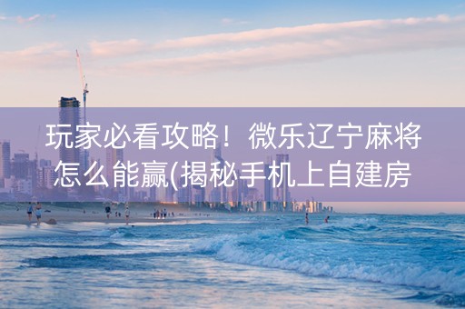 玩家必看攻略！微乐辽宁麻将怎么能赢(揭秘手机上自建房怎么赢)