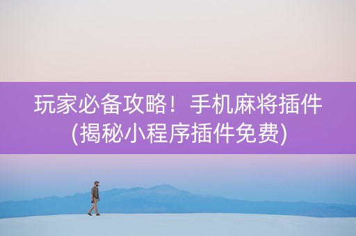 玩家必备攻略！手机麻将插件(揭秘小程序插件免费)