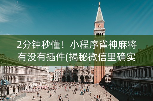 2分钟秒懂！小程序雀神麻将有没有插件(揭秘微信里确实有猫腻)