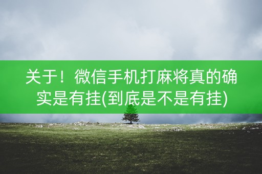 关于！微信手机打麻将真的确实是有挂(到底是不是有挂)