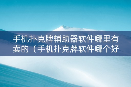 手机扑克牌辅助器软件哪里有卖的（手机扑克牌软件哪个好）