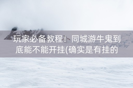 玩家必备教程！同城游牛鬼到底能不能开挂(确实是有挂的)