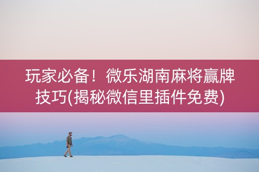 玩家必备！微乐湖南麻将赢牌技巧(揭秘微信里插件免费)