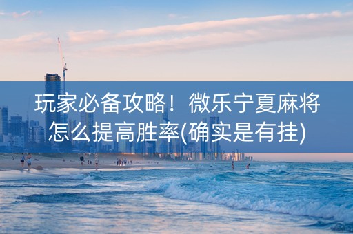 玩家必备攻略！微乐宁夏麻将怎么提高胜率(确实是有挂)