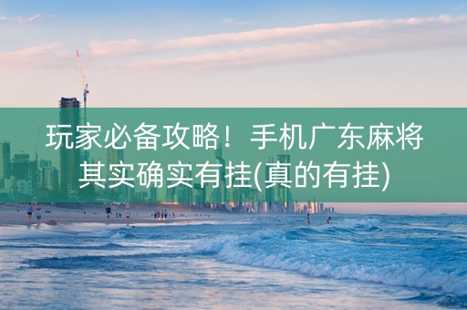 玩家必备攻略！手机广东麻将其实确实有挂(真的有挂)