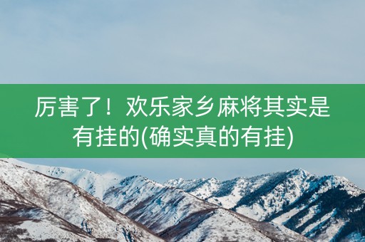 厉害了！欢乐家乡麻将其实是有挂的(确实真的有挂)