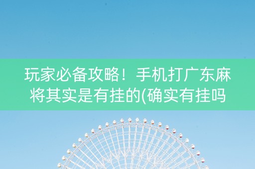 玩家必备攻略！手机打广东麻将其实是有挂的(确实有挂吗)