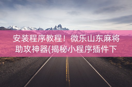 安装程序教程！微乐山东麻将助攻神器(揭秘小程序插件下载)