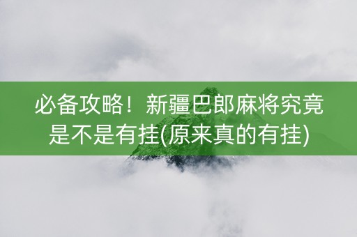 必备攻略！新疆巴郎麻将究竟是不是有挂(原来真的有挂)