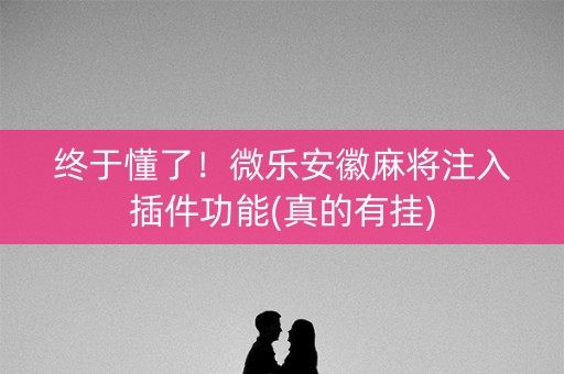 终于懂了！微乐安徽麻将注入插件功能(真的有挂)