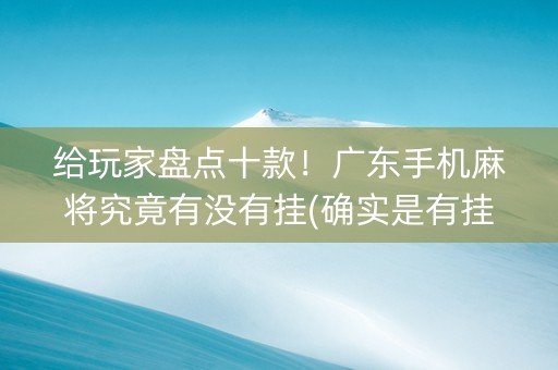 给玩家盘点十款！广东手机麻将究竟有没有挂(确实是有挂)