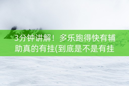 3分钟讲解！多乐跑得快有辅助真的有挂(到底是不是有挂)